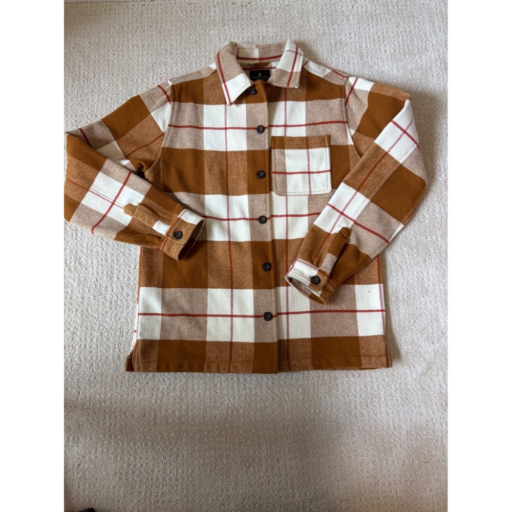 Junk Food Clothing Shacket M Brown Plaid Excellent Wool Blend Cabincore Fall